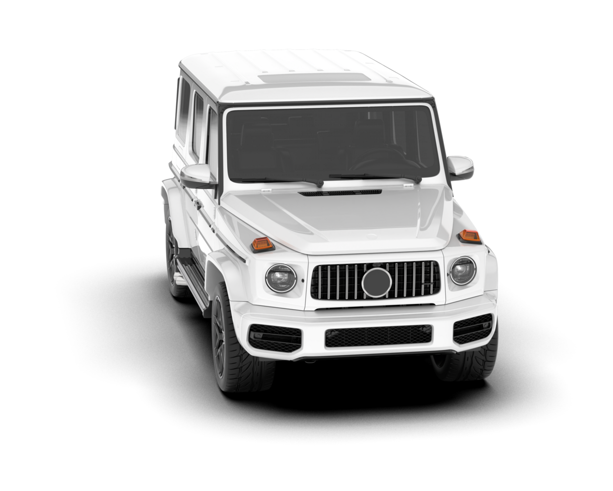 White SUV on transparent background. 3d rendering - illustration png