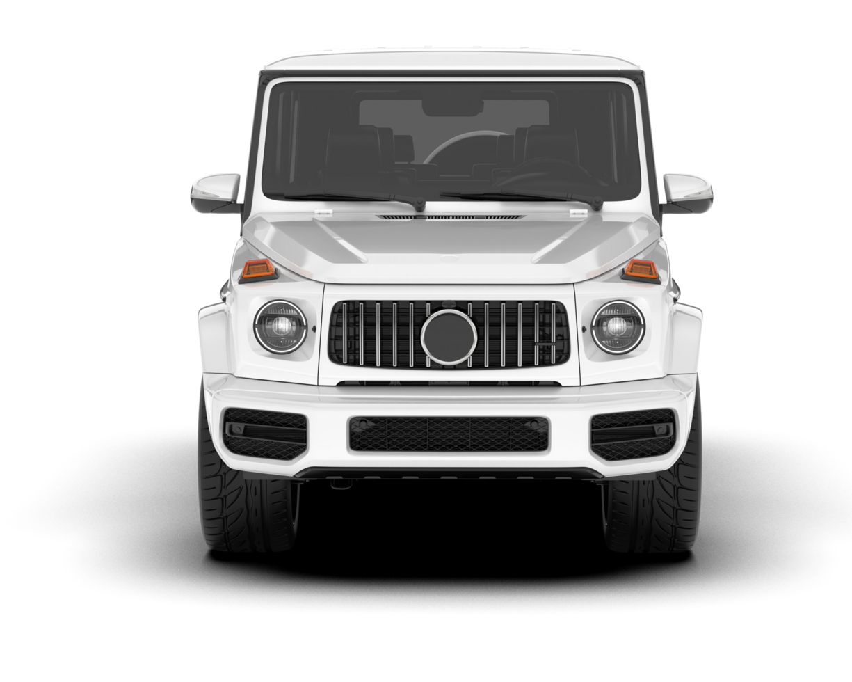 White SUV on transparent background. 3d rendering - illustration png