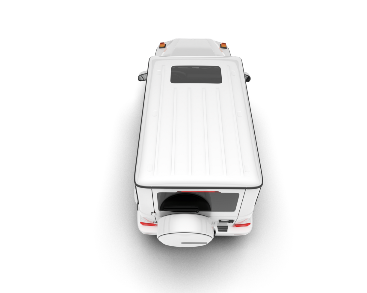 White SUV on transparent background. 3d rendering - illustration png