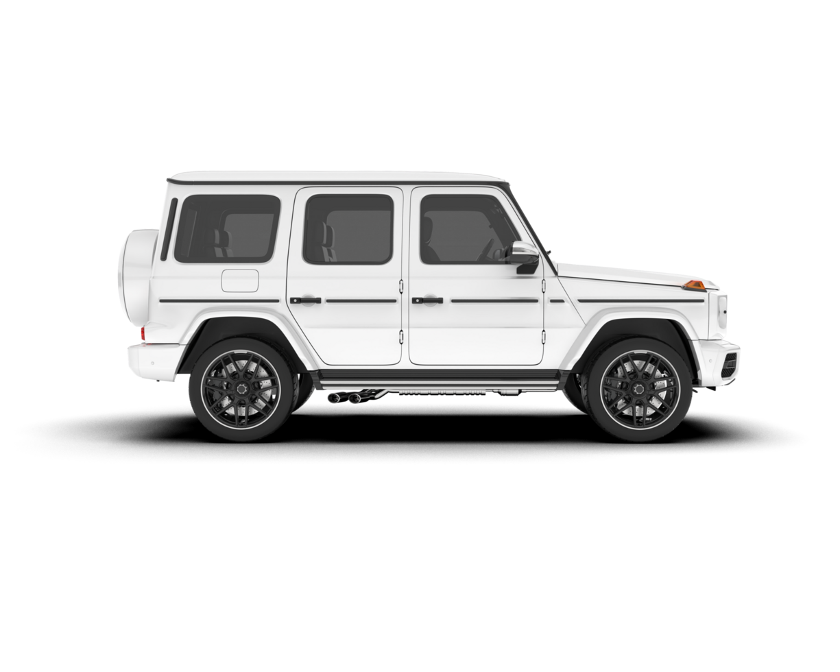White SUV on transparent background. 3d rendering - illustration png