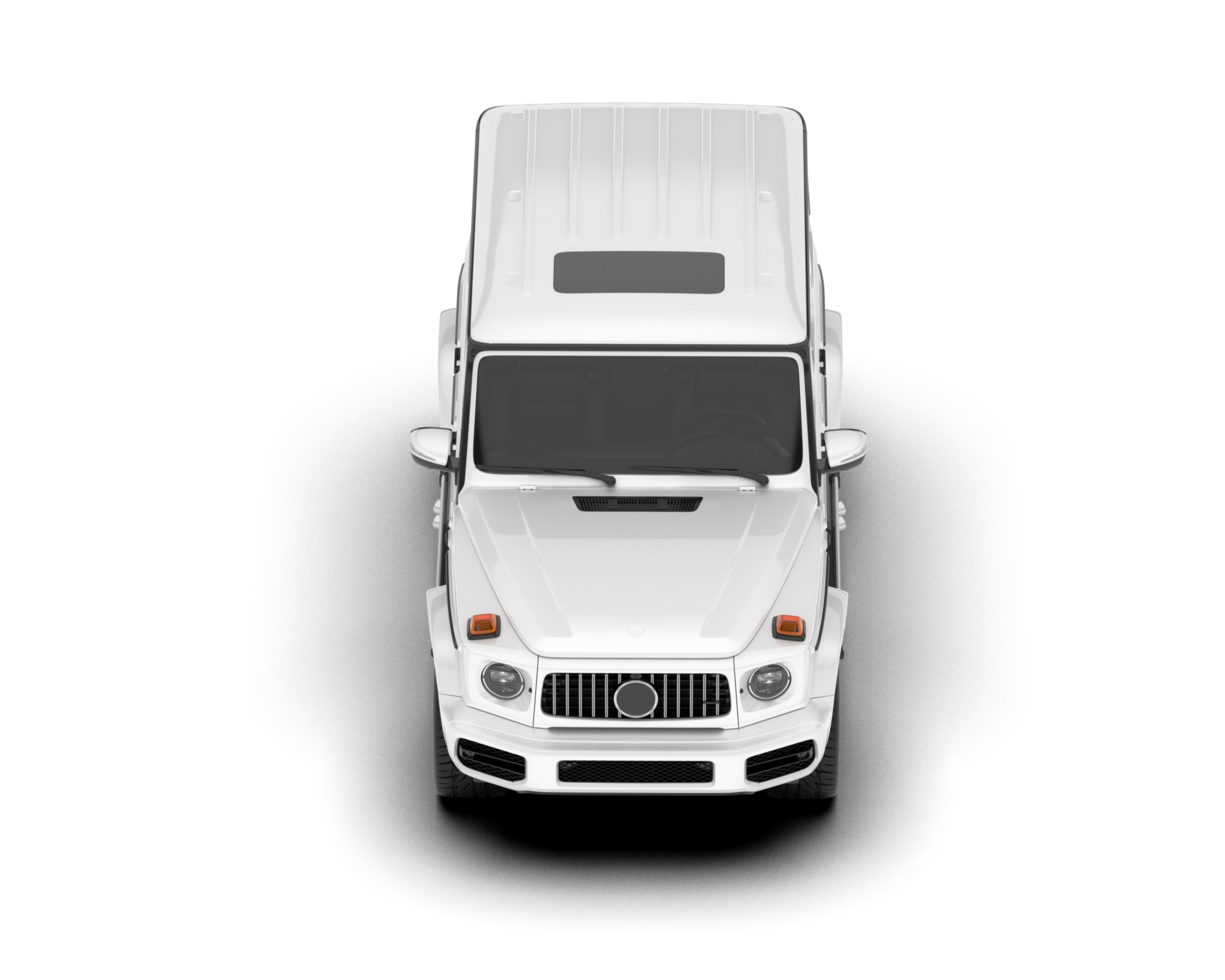 White SUV on transparent background. 3d rendering - illustration png