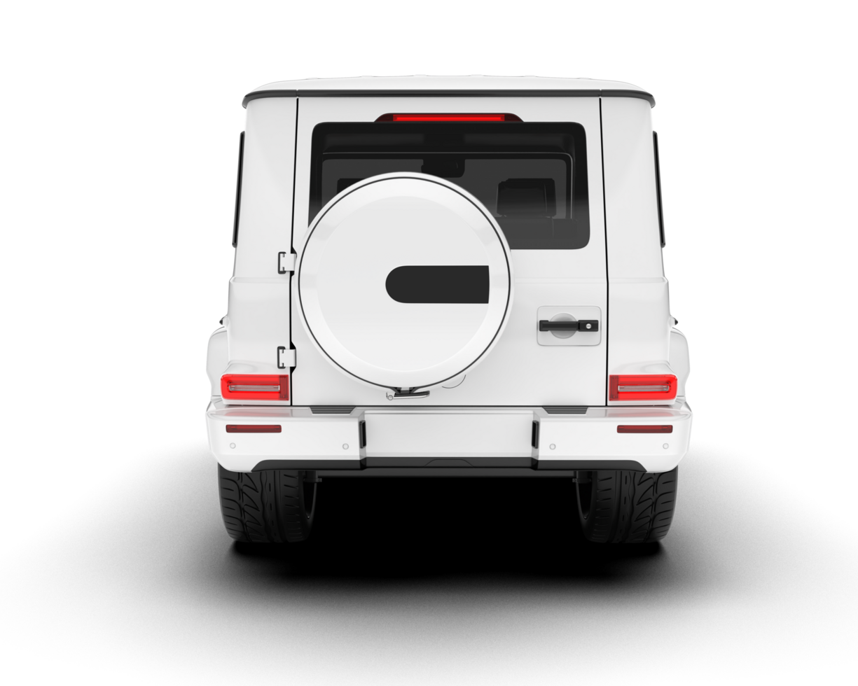 White SUV on transparent background. 3d rendering - illustration png