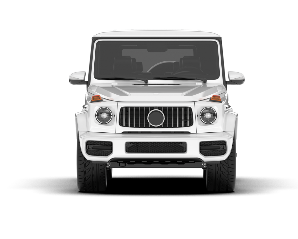 White SUV on transparent background. 3d rendering - illustration png