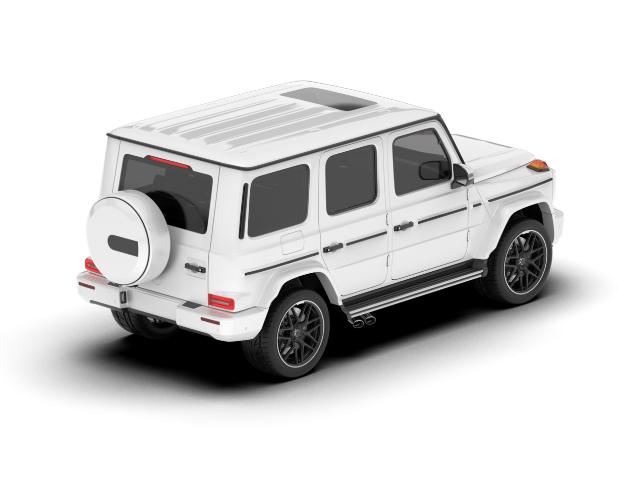 White SUV on transparent background. 3d rendering - illustration png