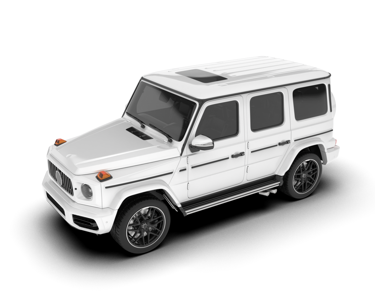 White SUV on transparent background. 3d rendering - illustration png