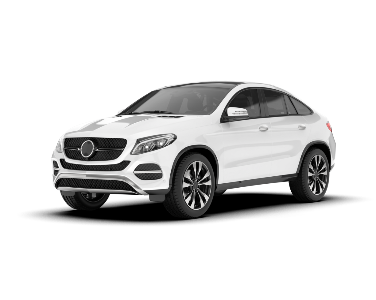 White SUV on transparent background. 3d rendering - illustration png