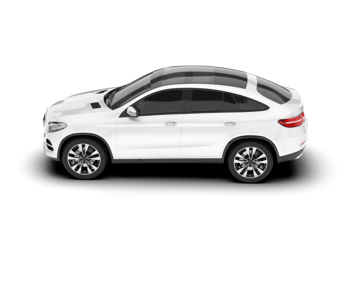 White SUV on transparent background. 3d rendering - illustration png