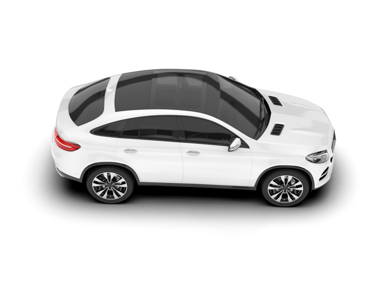 White SUV on transparent background. 3d rendering - illustration png