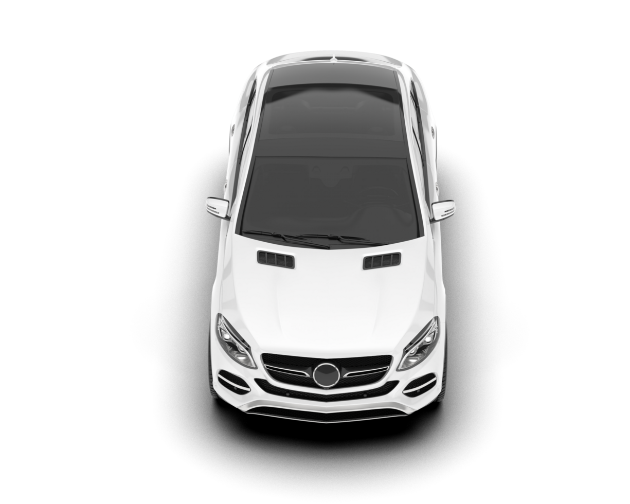 White SUV on transparent background. 3d rendering - illustration png