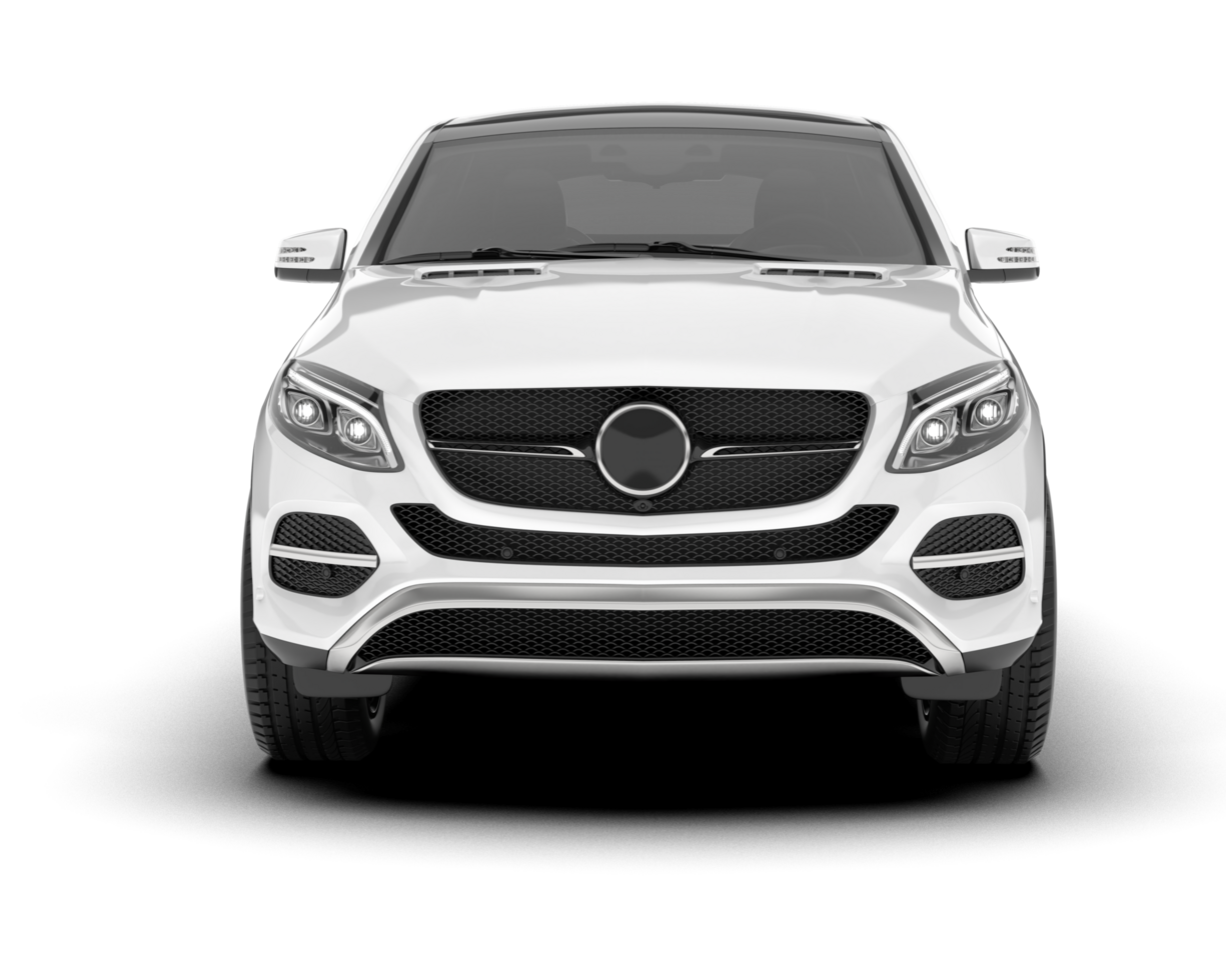 White SUV on transparent background. 3d rendering - illustration png