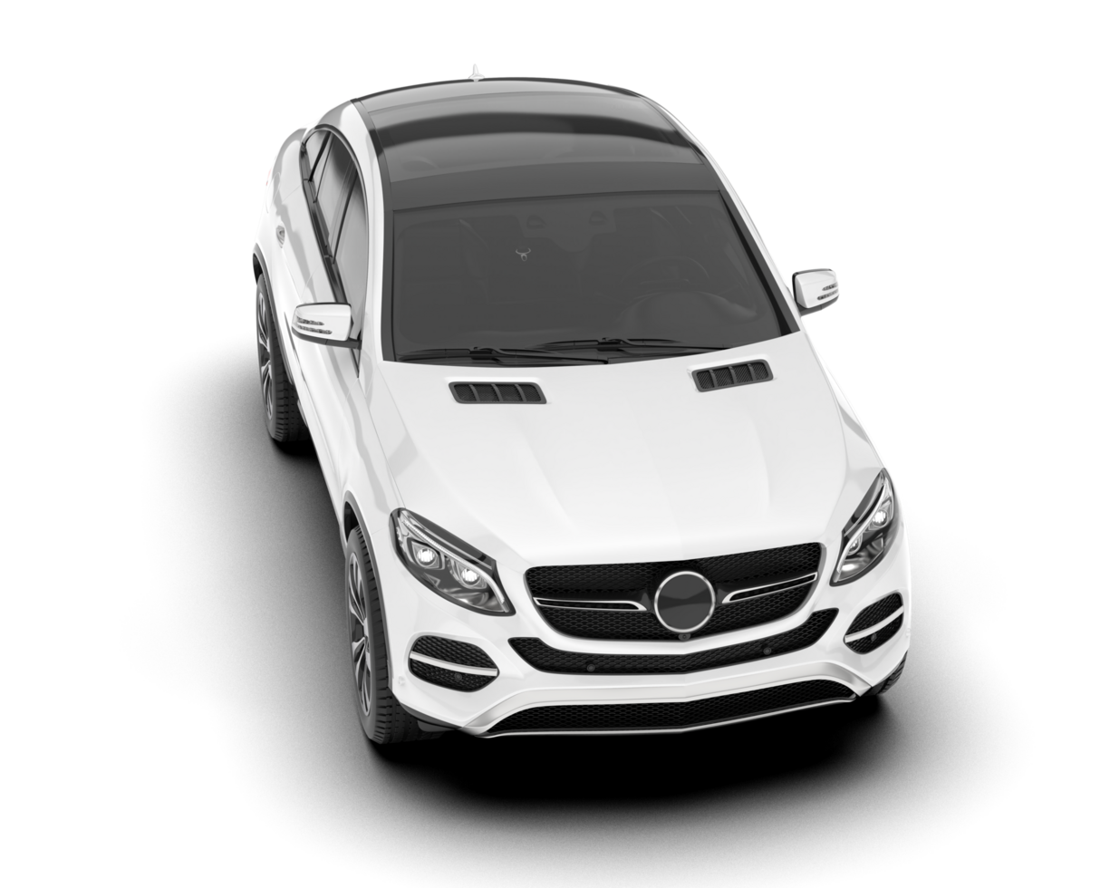 White SUV on transparent background. 3d rendering - illustration png