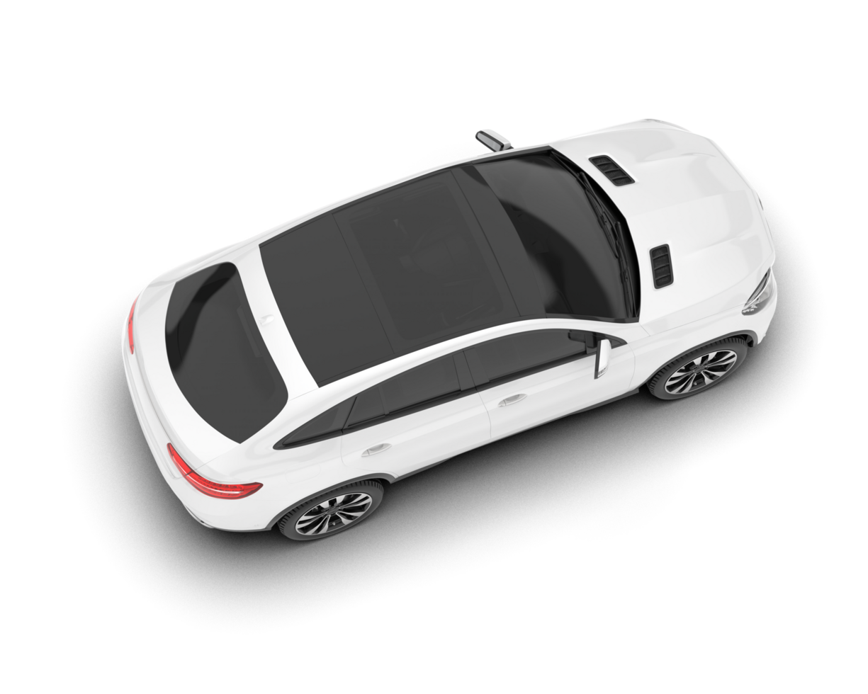 White SUV on transparent background. 3d rendering - illustration png