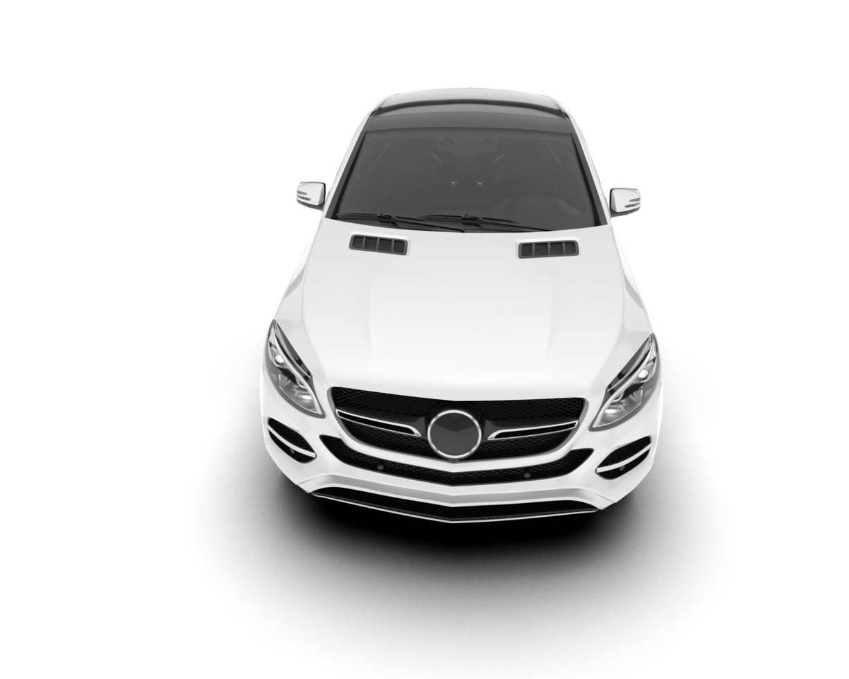 White SUV on transparent background. 3d rendering - illustration png