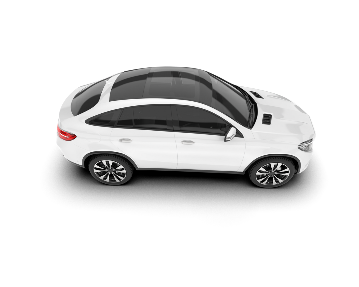 White SUV on transparent background. 3d rendering - illustration png