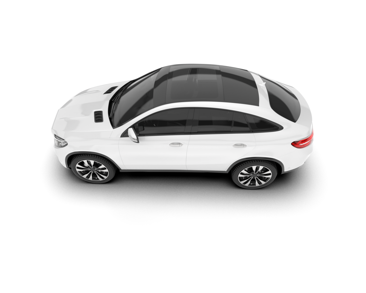White SUV on transparent background. 3d rendering - illustration png