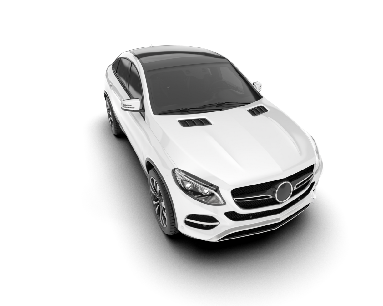 White SUV on transparent background. 3d rendering - illustration png