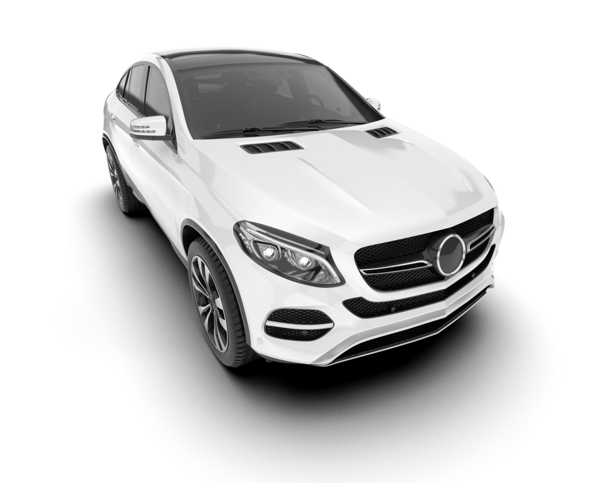 White SUV on transparent background. 3d rendering - illustration png