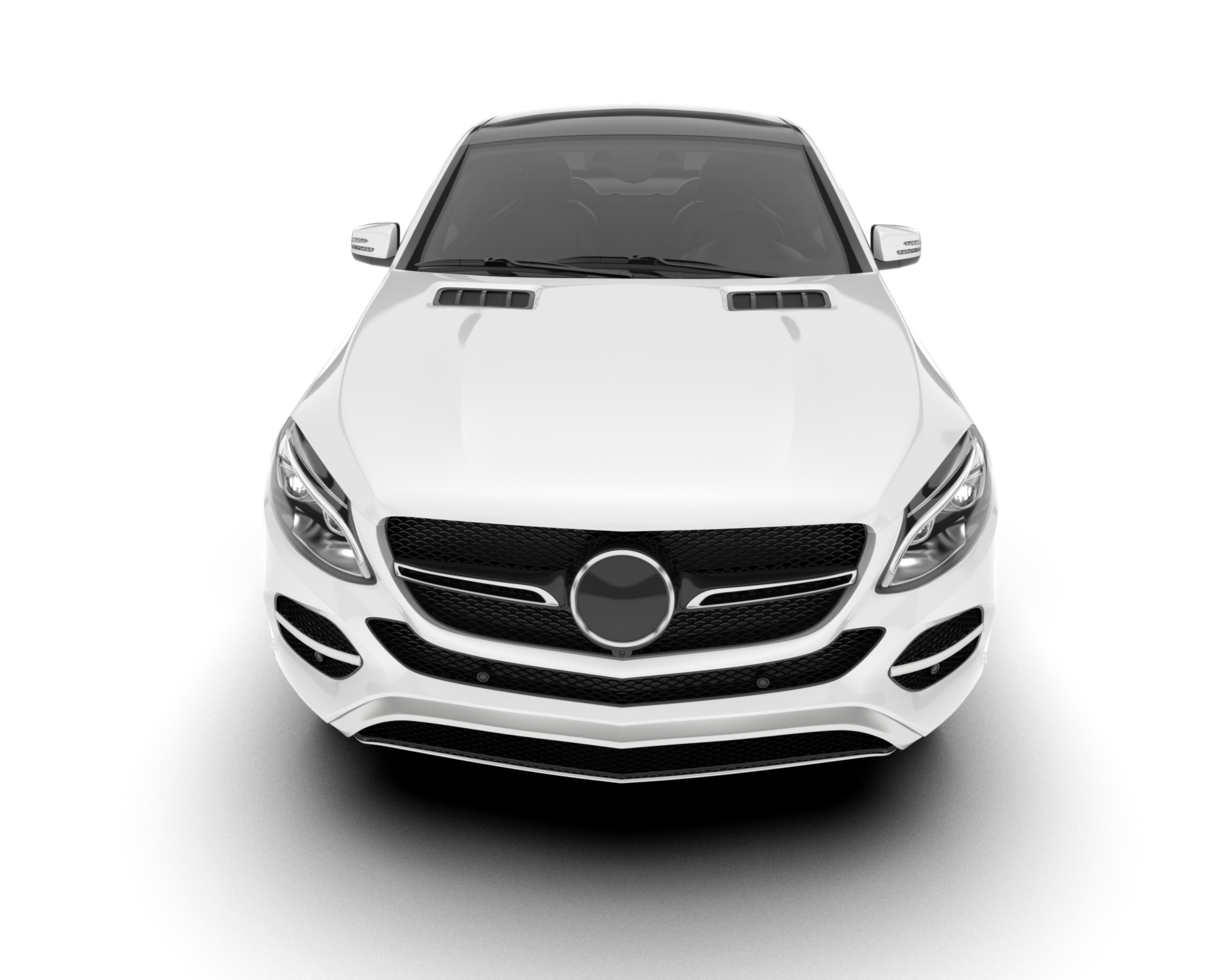 White SUV on transparent background. 3d rendering - illustration png