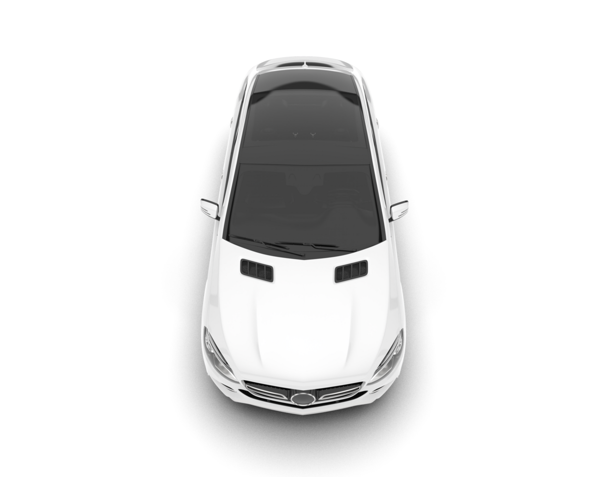 White SUV on transparent background. 3d rendering - illustration png