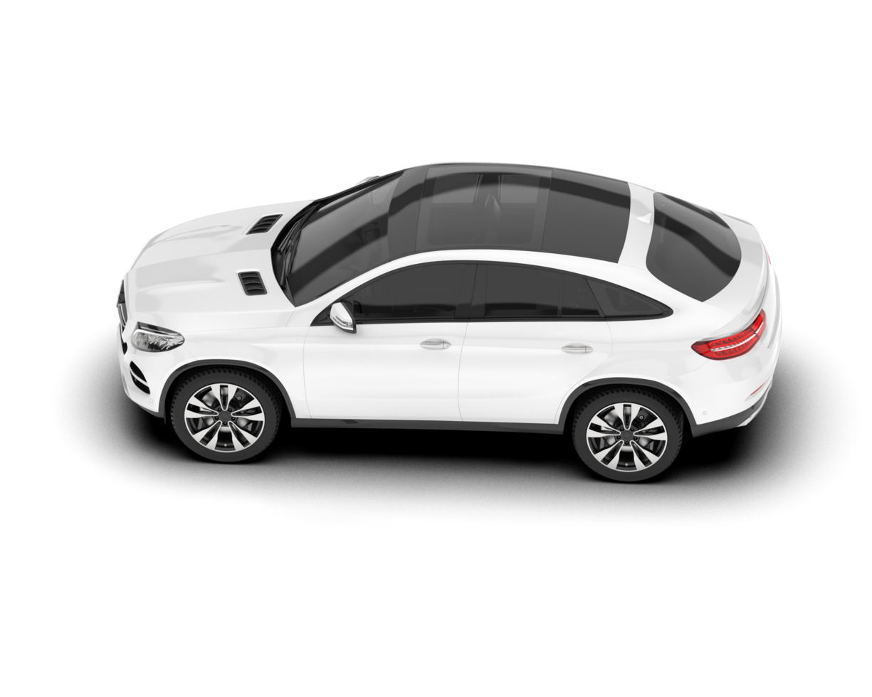 White SUV on transparent background. 3d rendering - illustration png
