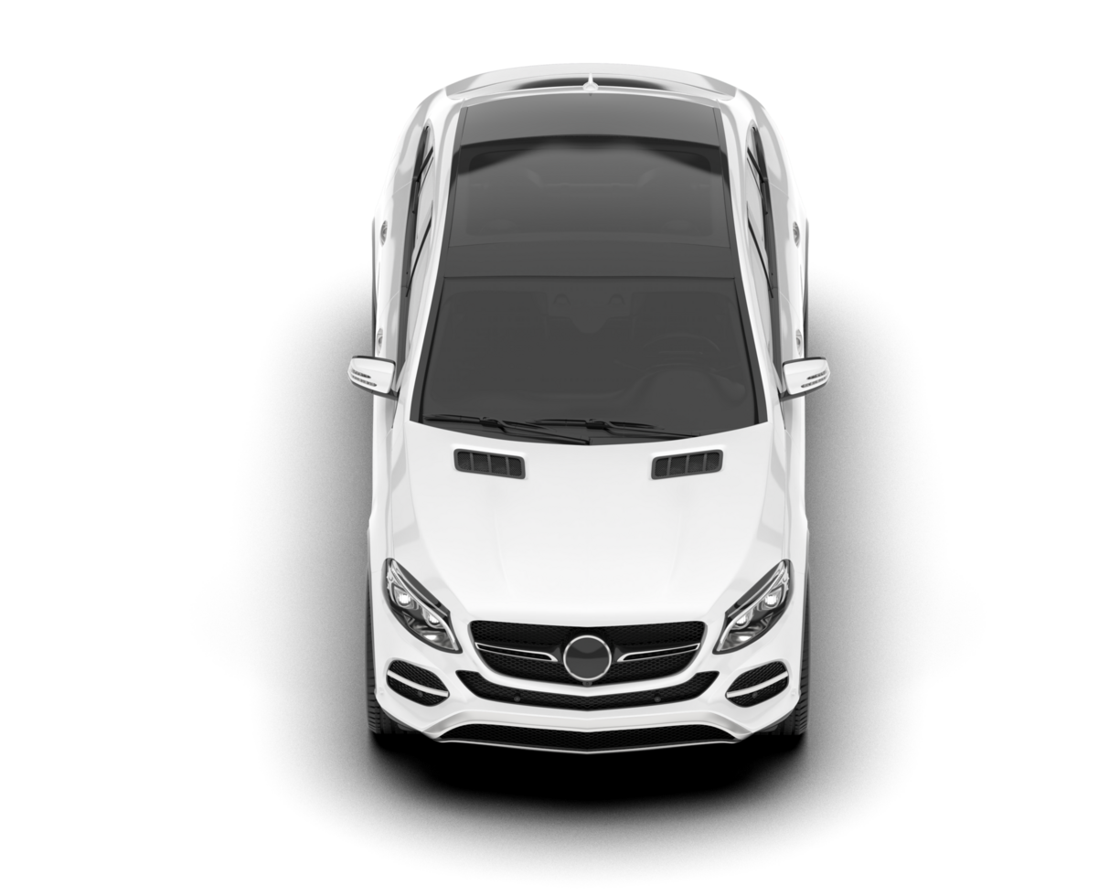 White SUV on transparent background. 3d rendering - illustration png