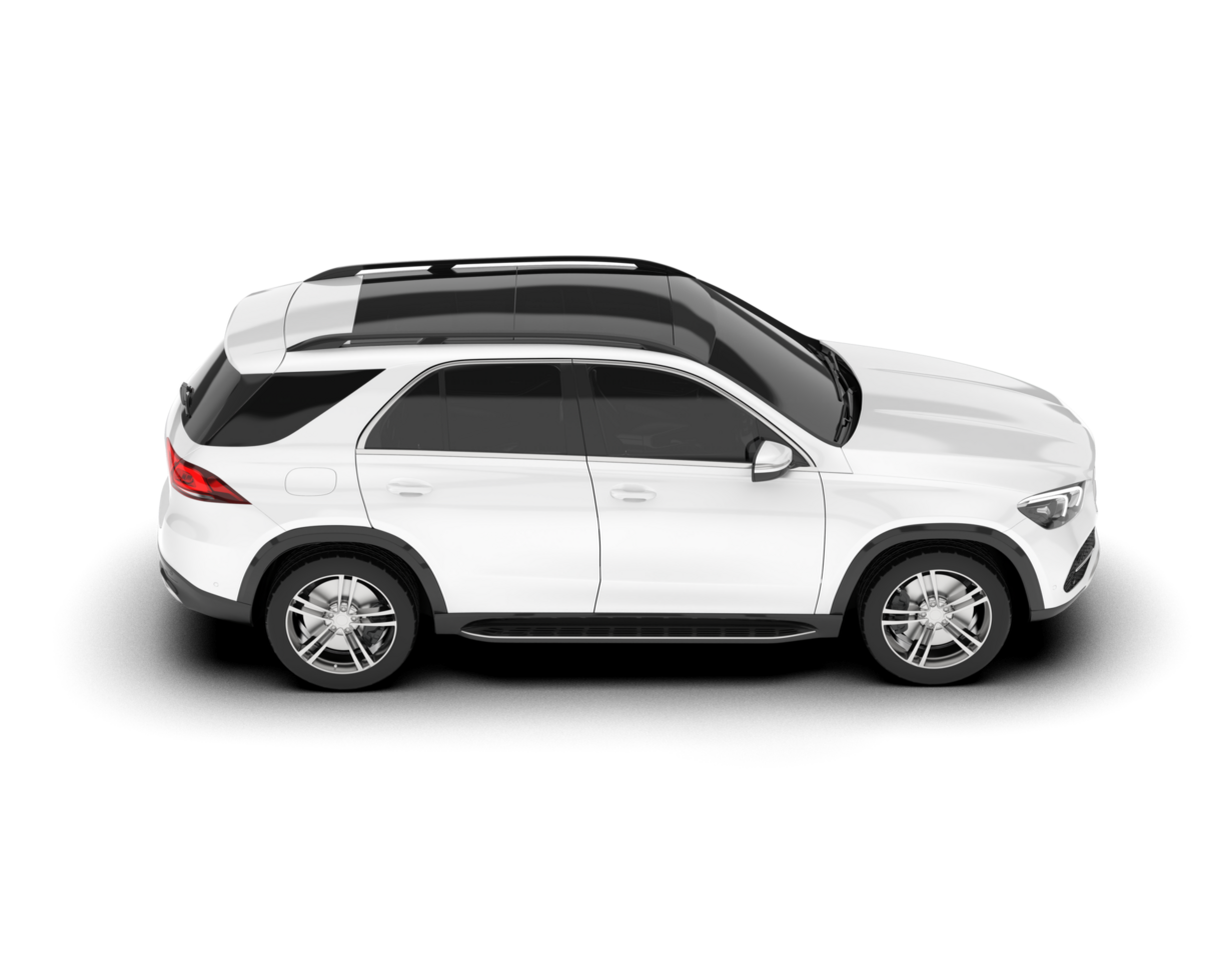 White SUV on transparent background. 3d rendering - illustration png