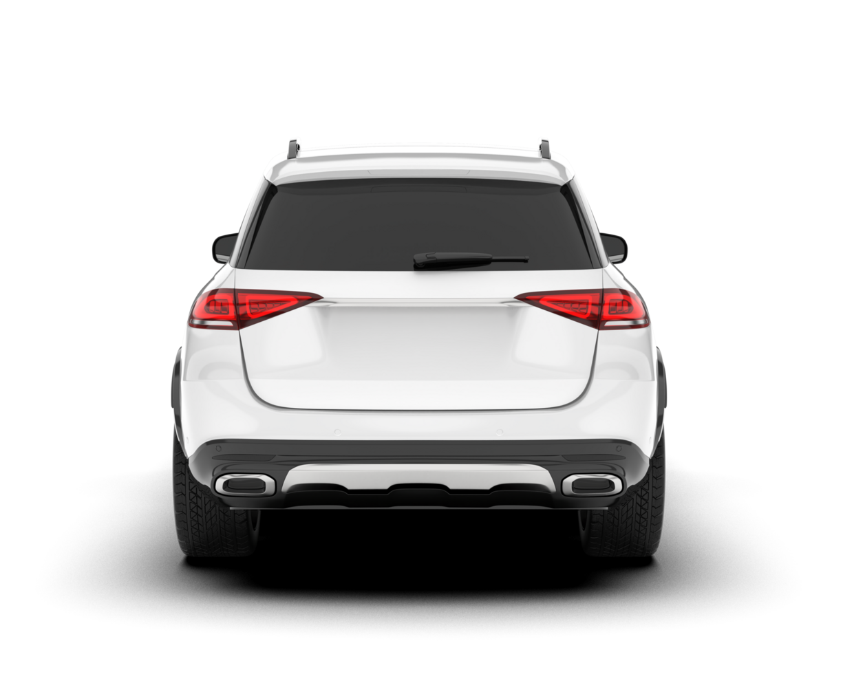 White SUV on transparent background. 3d rendering - illustration png
