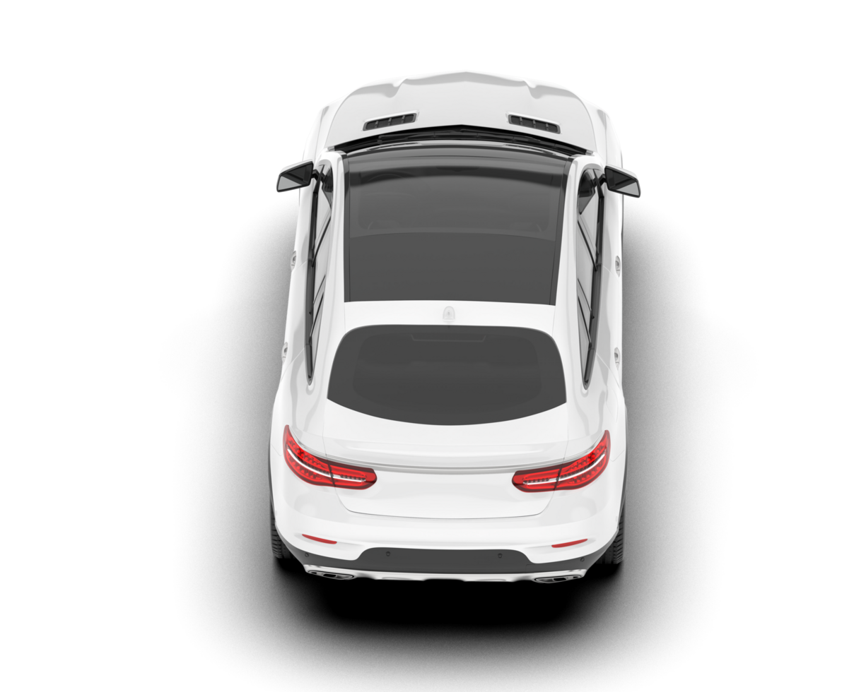 White SUV on transparent background. 3d rendering - illustration png
