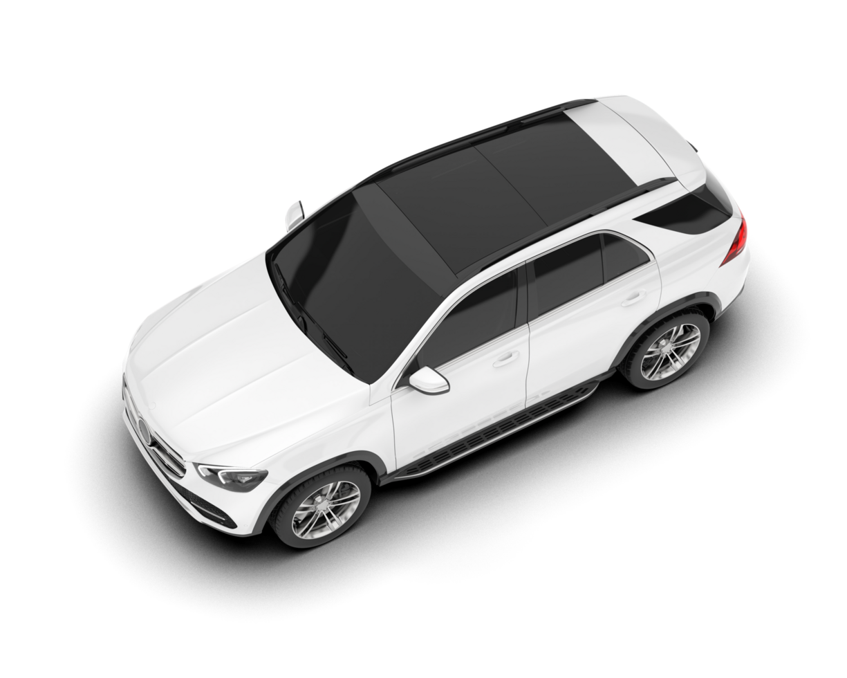 White SUV on transparent background. 3d rendering - illustration png