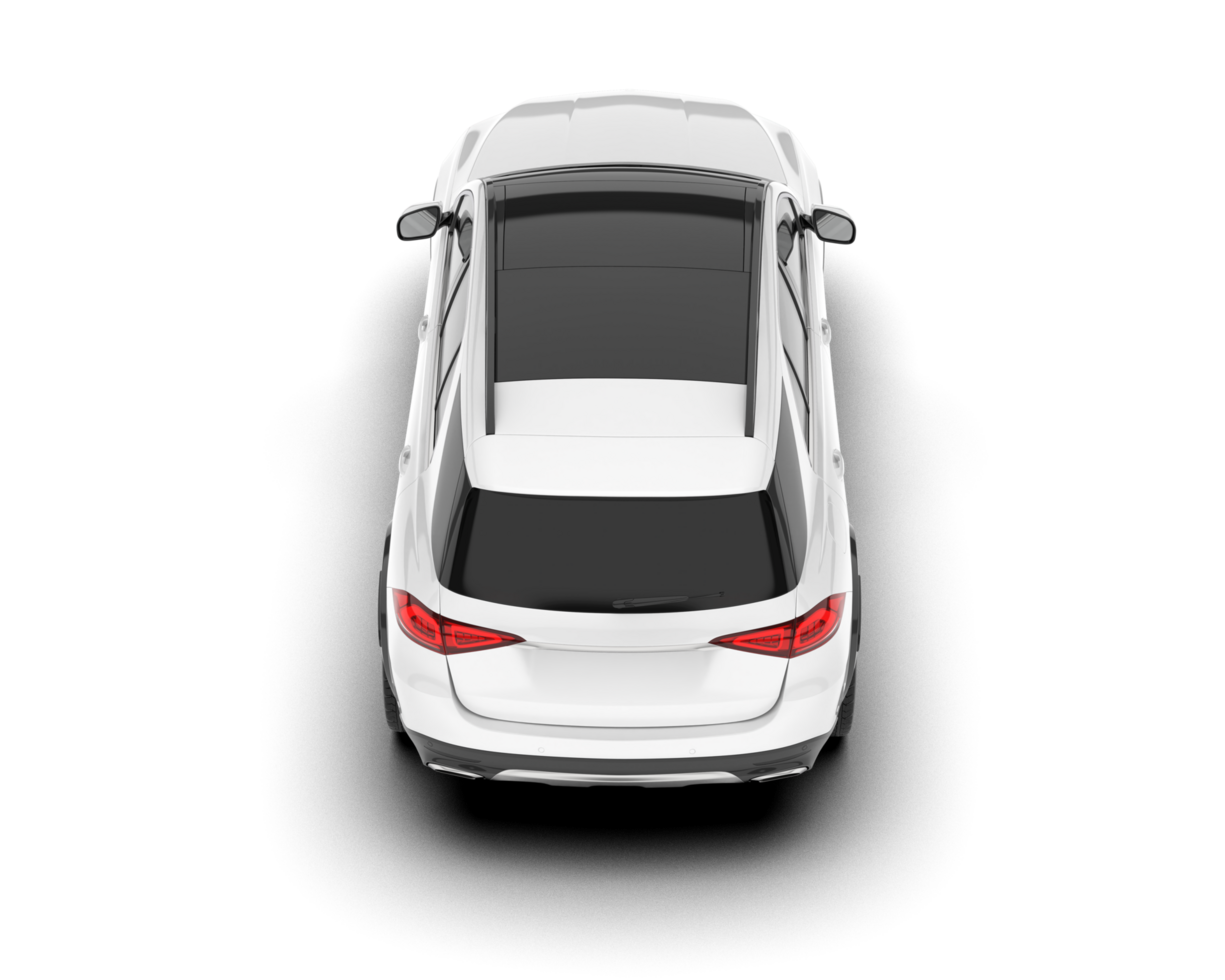 White SUV on transparent background. 3d rendering - illustration png