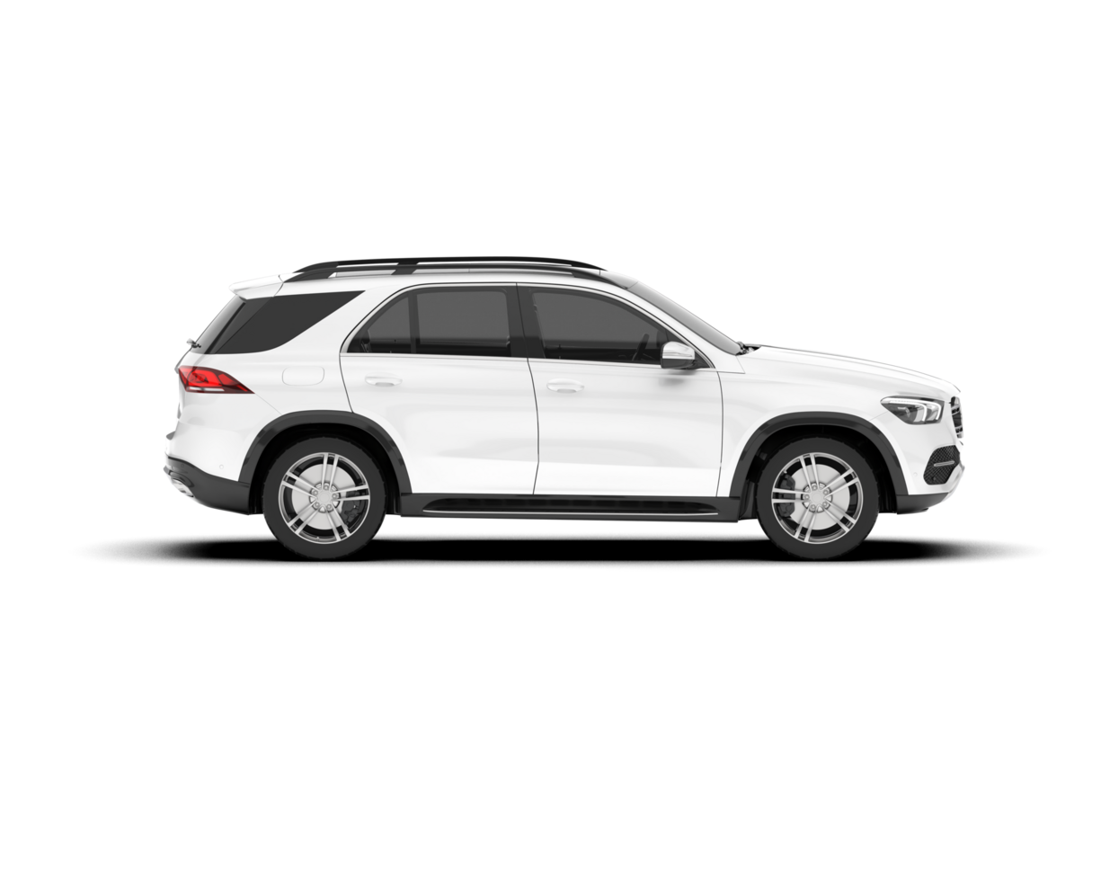 White SUV on transparent background. 3d rendering - illustration png