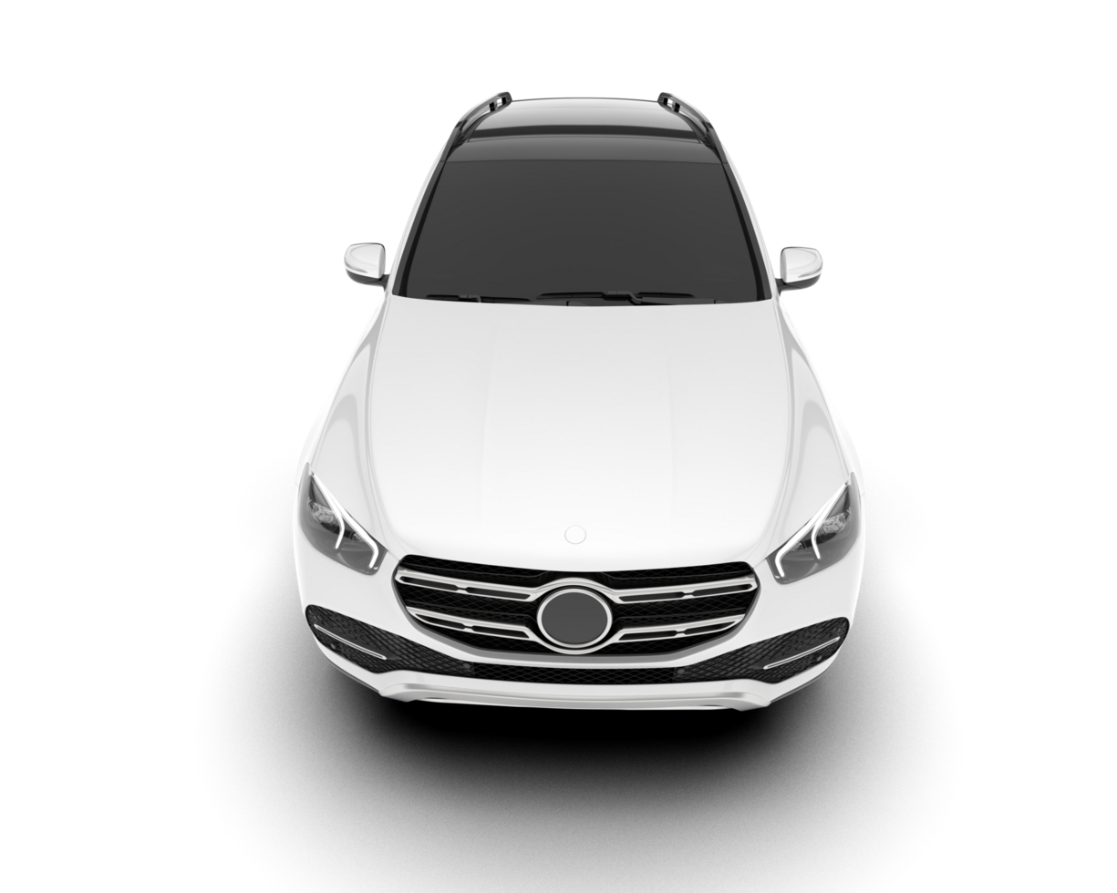 White SUV on transparent background. 3d rendering - illustration png