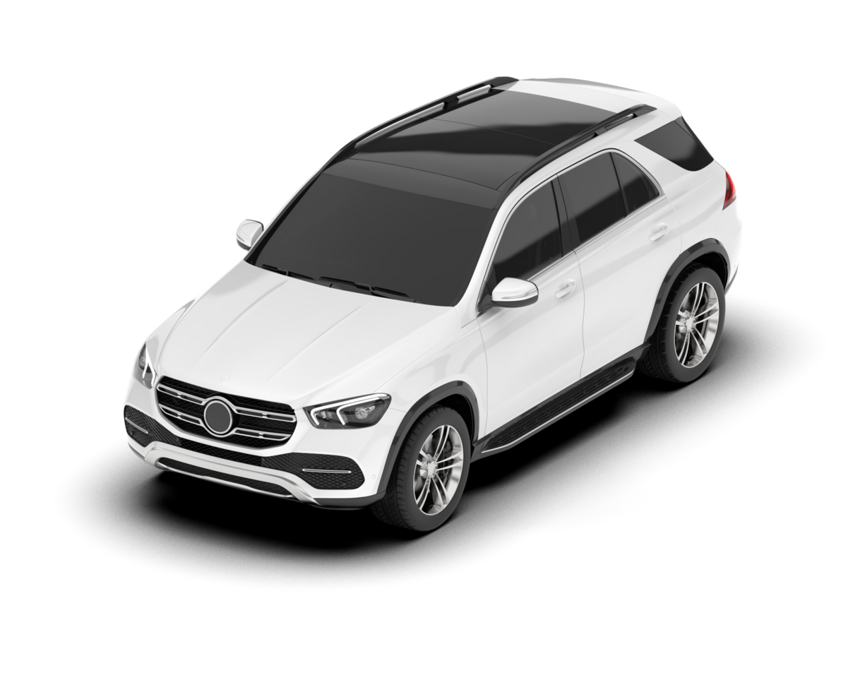 White SUV on transparent background. 3d rendering - illustration png