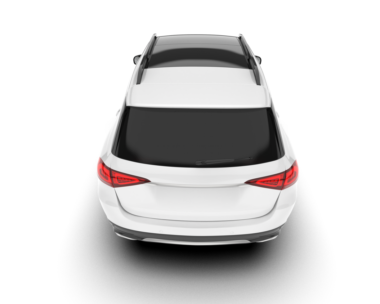 White SUV on transparent background. 3d rendering - illustration png