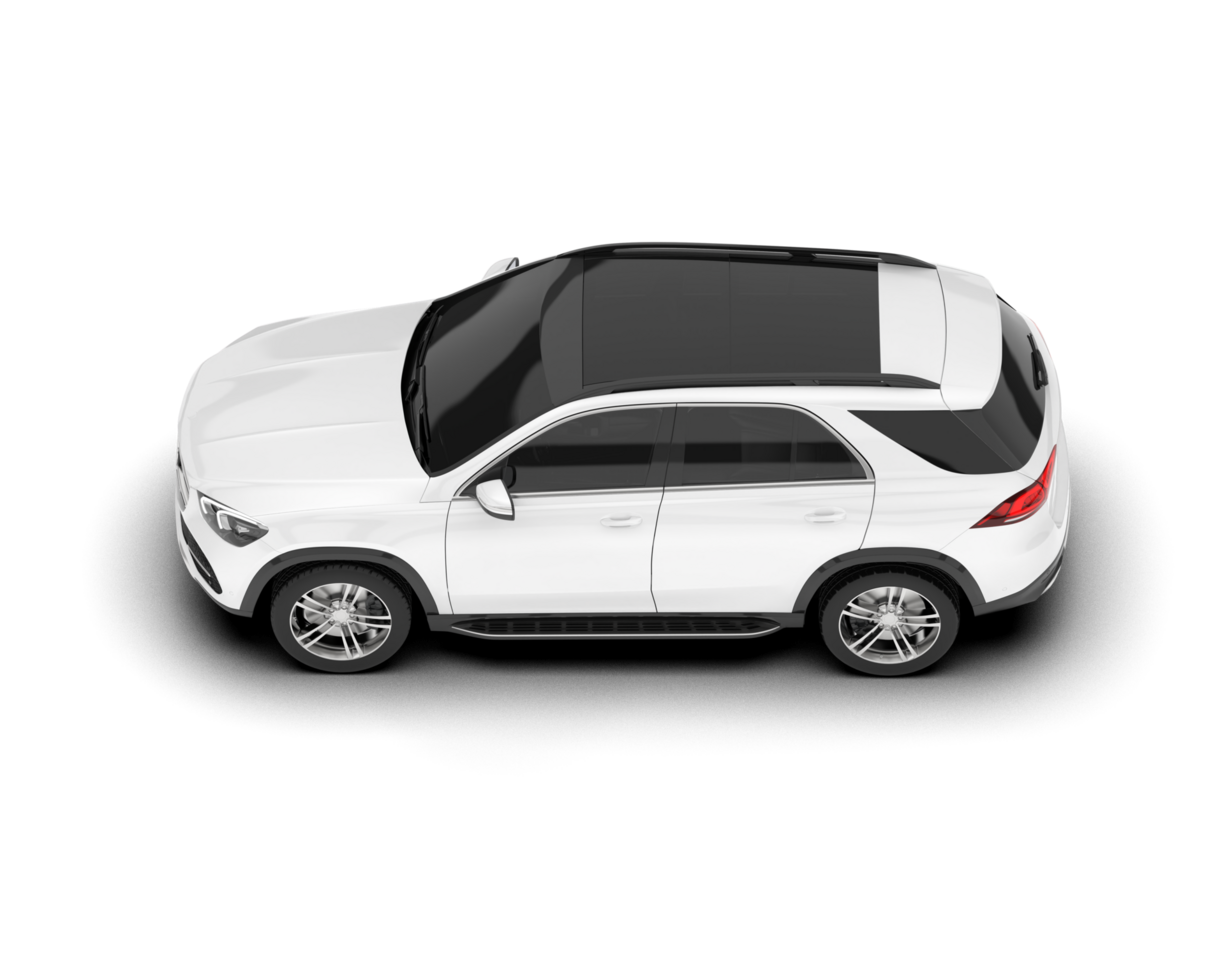 White SUV on transparent background. 3d rendering - illustration png