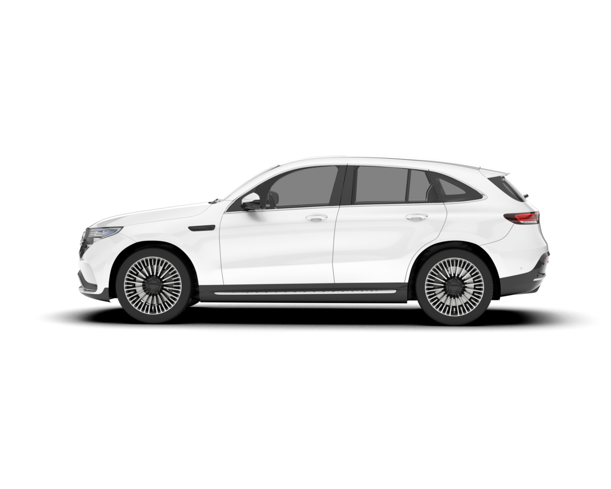 White SUV on transparent background. 3d rendering - illustration png