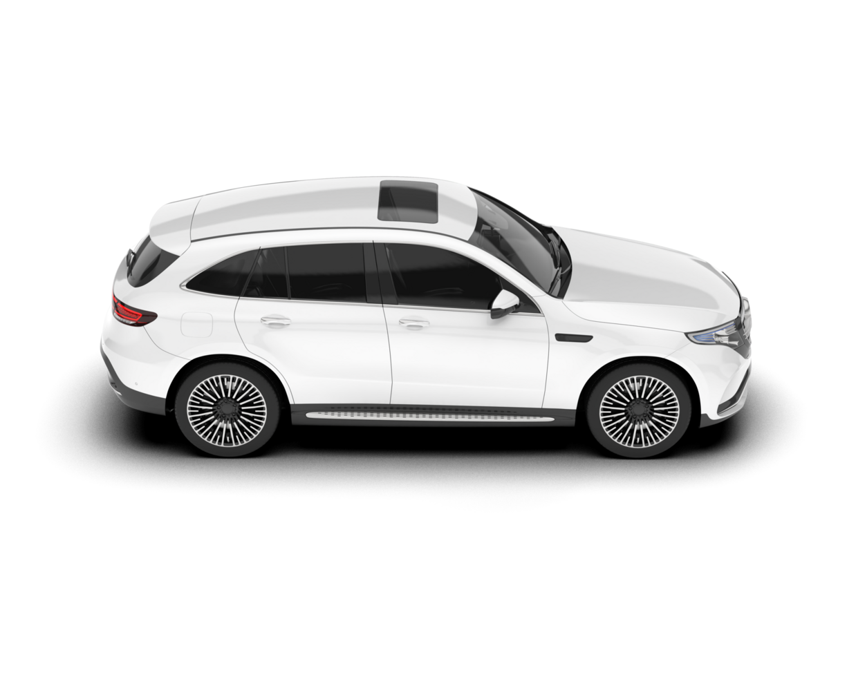 White SUV on transparent background. 3d rendering - illustration png