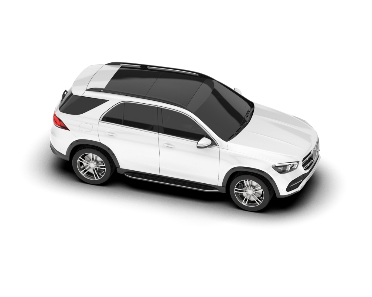 White SUV on transparent background. 3d rendering - illustration png