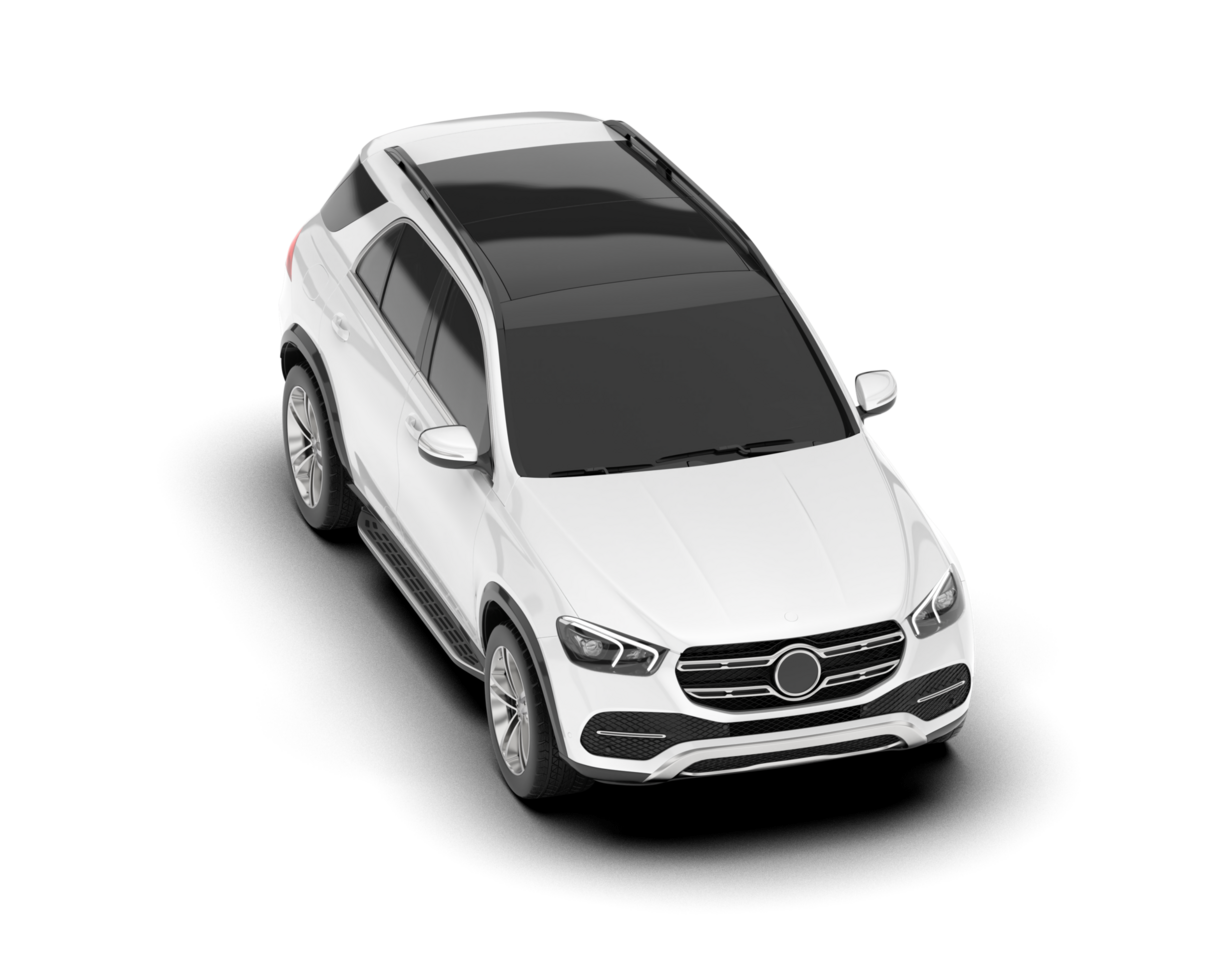 White SUV on transparent background. 3d rendering - illustration png