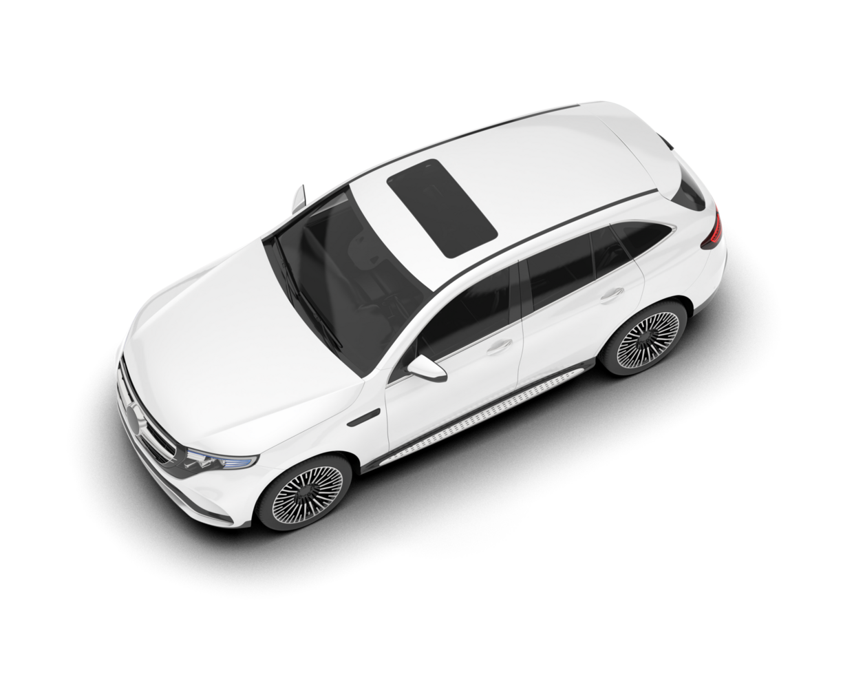 White SUV on transparent background. 3d rendering - illustration png