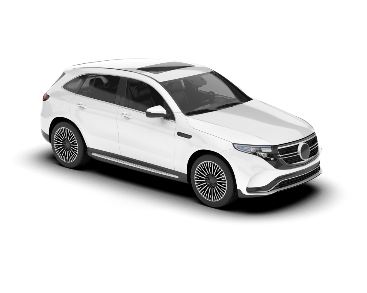 White SUV on transparent background. 3d rendering - illustration png