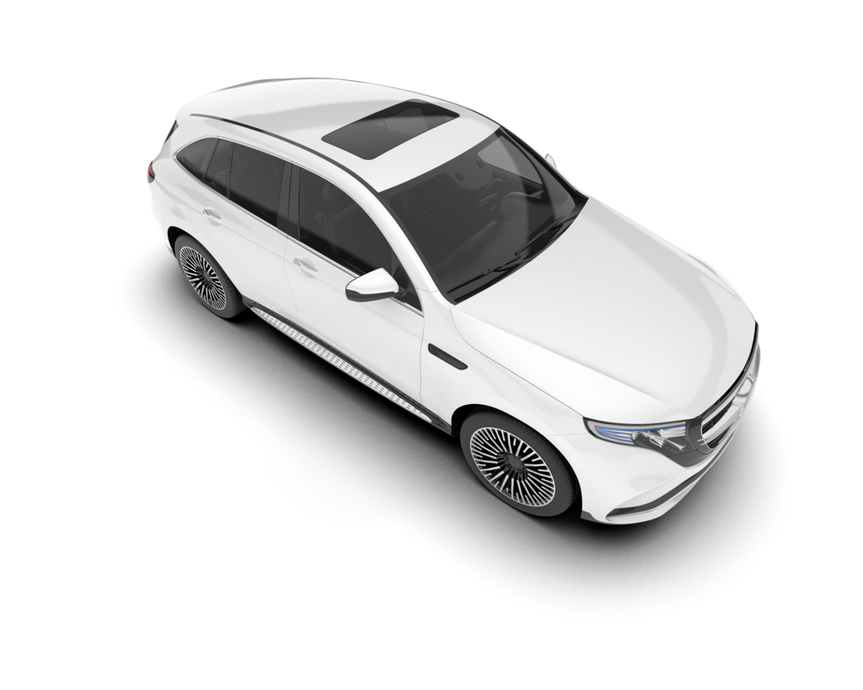 White SUV on transparent background. 3d rendering - illustration png