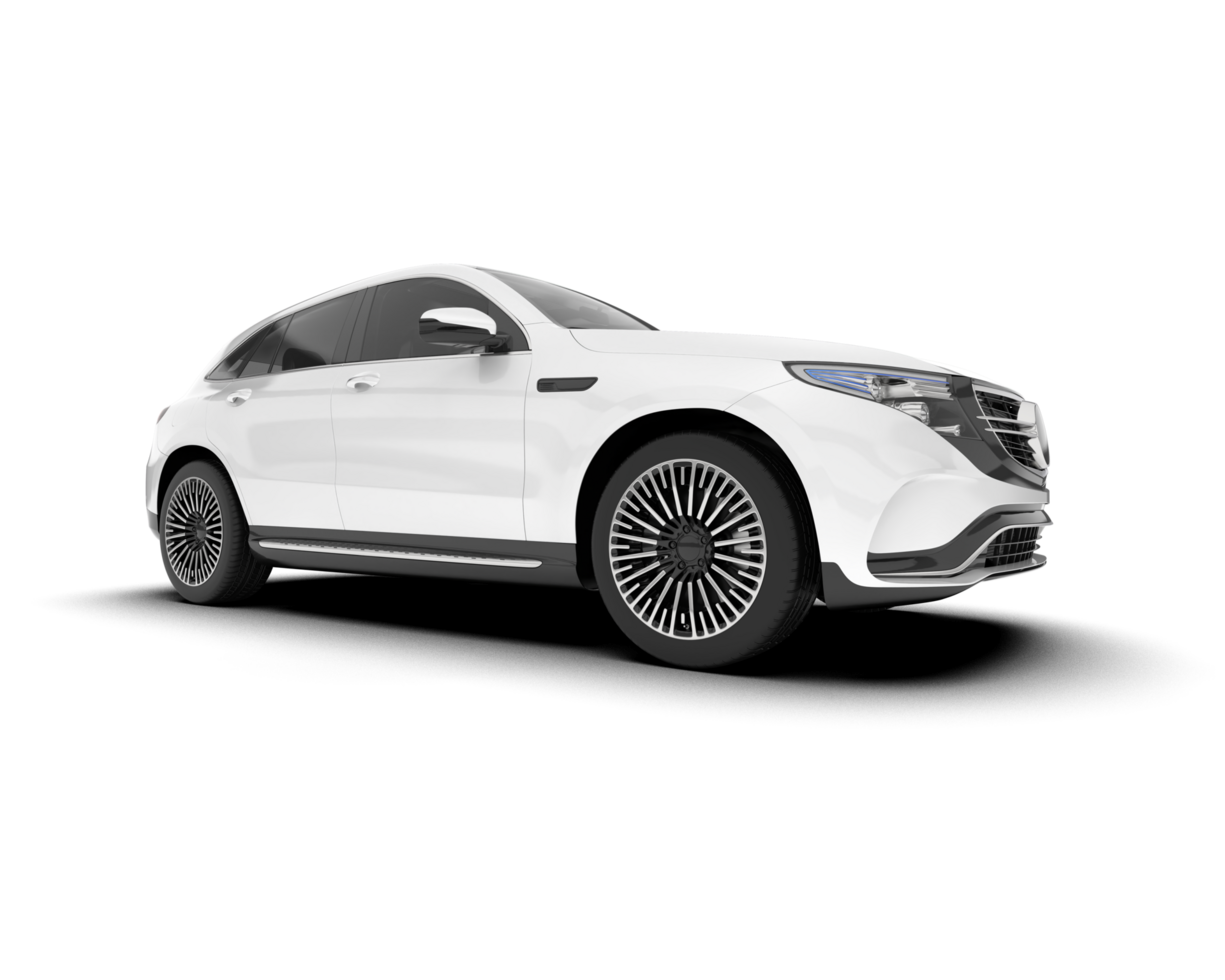 White SUV on transparent background. 3d rendering - illustration png