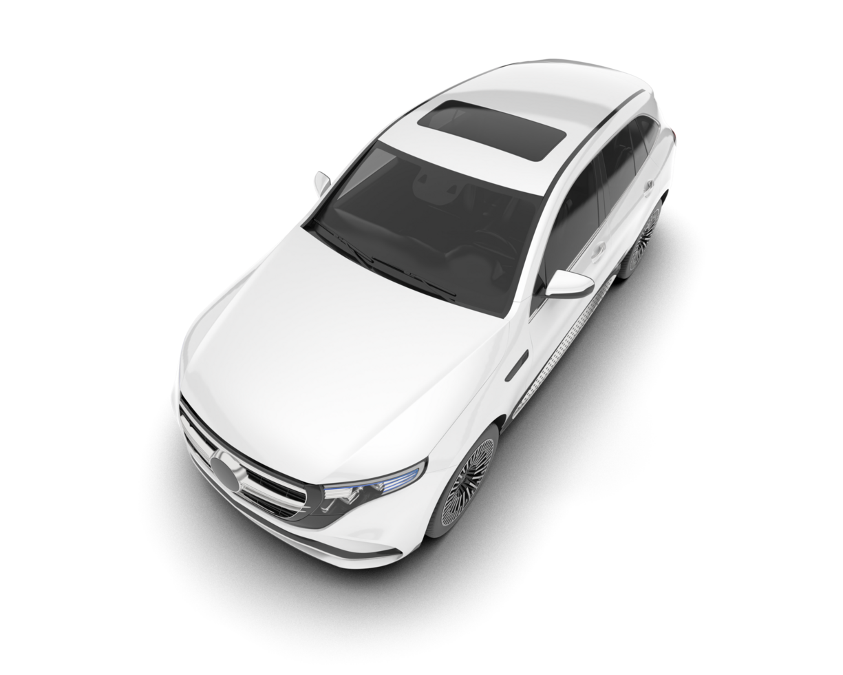 White SUV on transparent background. 3d rendering - illustration png