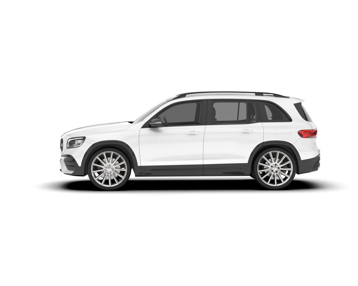 White SUV on transparent background. 3d rendering - illustration png