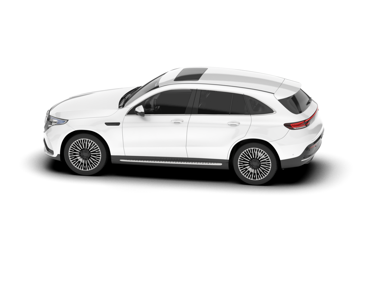 White SUV on transparent background. 3d rendering - illustration png