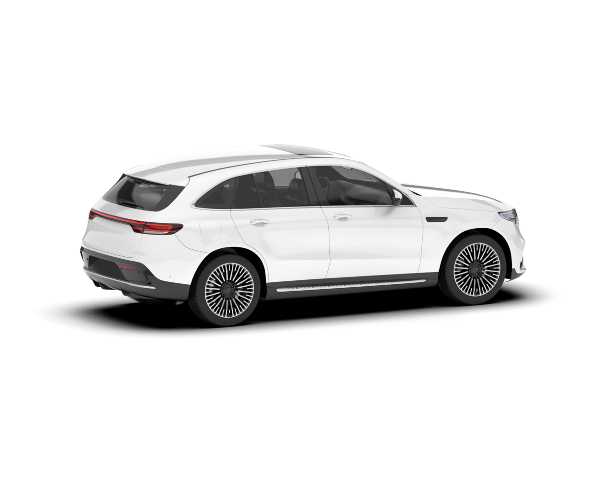 White SUV on transparent background. 3d rendering - illustration png