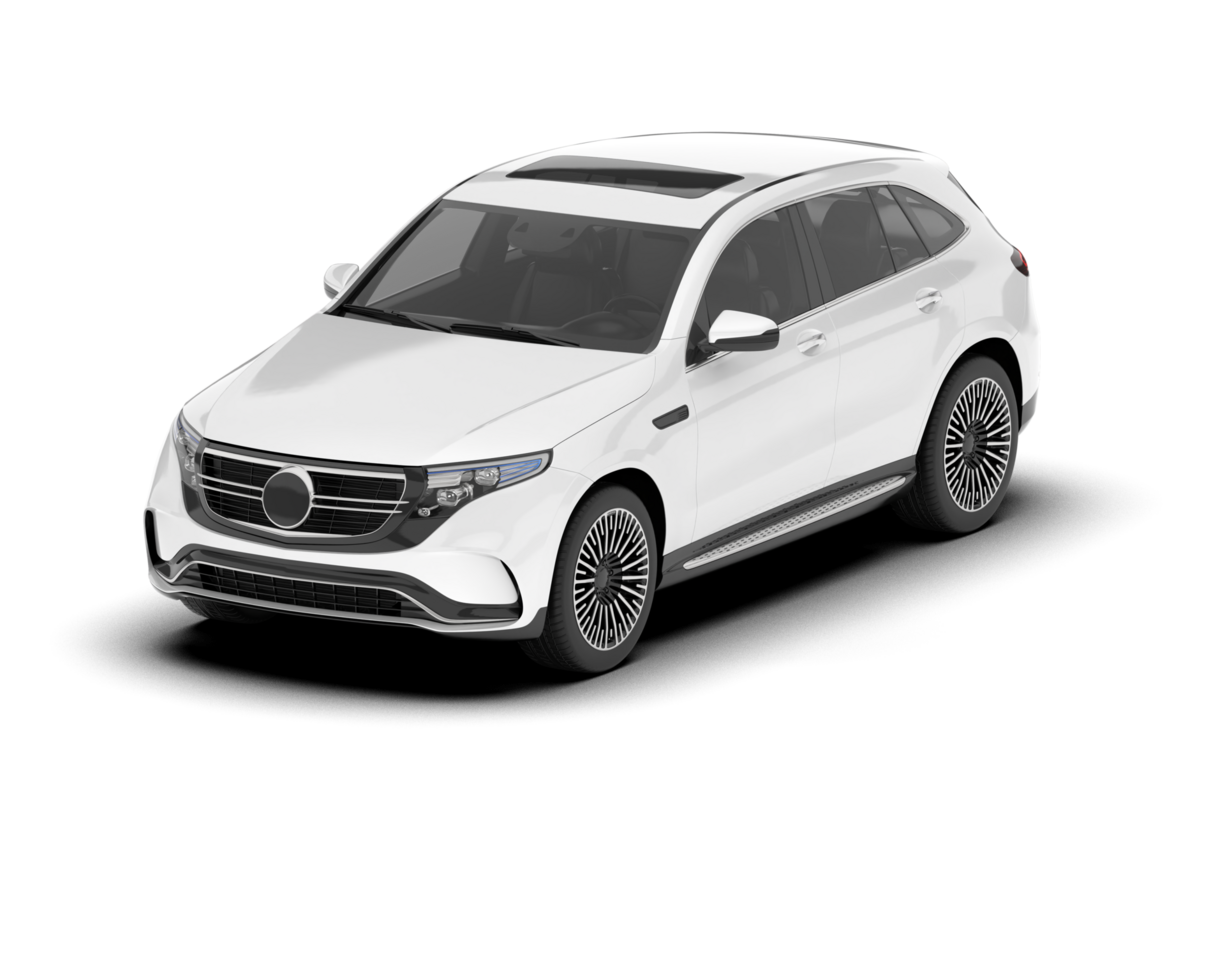 White SUV on transparent background. 3d rendering - illustration png