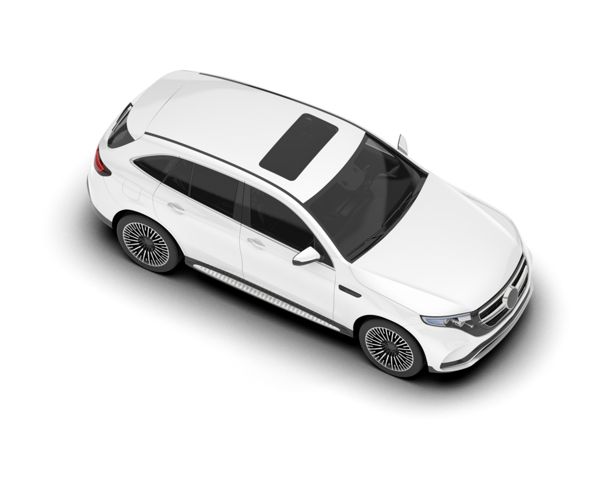 White SUV on transparent background. 3d rendering - illustration png