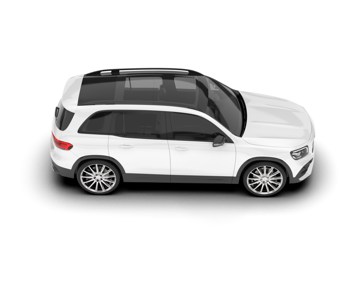 White SUV on transparent background. 3d rendering - illustration png